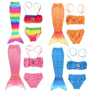 Maillot de bain sirène pour enfants avec nageoires intégrées - Bikini de plage imprimé princesse pour filles - Product Image 1