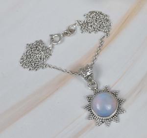 Accesorios para mujer, Colgante de Piedra, joyería de opalita lechosa, colgante de piedras preciosas de Plata de Ley 925, joyería hecha a mano, regalo para cumpleaños - Product Image 3