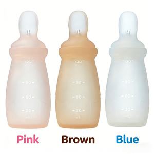 Tazas de Silicona para Bebés, Libres de BPA, para Pasta de Arroz y Leche, Cuchara de Alimentación con Exprimidor, Cuchara Suave, Portátil y Segura para Bebés de 0 a 12 Meses - Product Image 1