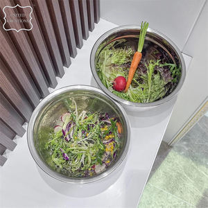 Wholesale Stainless Steel Serving <b>Bowl</b> <b>Set</b> Customized Dinnerware With Glass and Metal Salad <b>Bowls</b> Mixing Basin Rice <b>Bowls</b> - Product Image 5