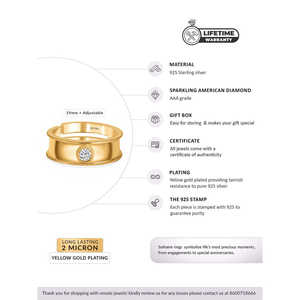 Anillo de diamante chapado en oro de 18 quilates ajustable de 0,2 quilates hecho para él - Product Image 6