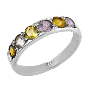Anillo de Boda de Plata 925 con Piedras Preciosas para Mujer, Uso Diario, Regalo con Diamantes y Perlas como Piedras Principales - Product Image 2