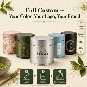 Wholesale Luxury Airtight Moisture-Proof Metal <b>Tin</b> Can Custom Printed Coffee Tea Matcha Containers Tinplate Matcha <b>Tin</b> Cans - Product Image 6