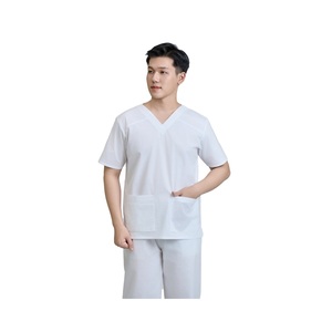 Ensemble de blouses médicales unisexes fabriquées au Vietnam, WFX-CVC, 45% polyester, 3% élasthanne, tissu à détection d'aiguilles, 52% coton, FMF - Product Image 6