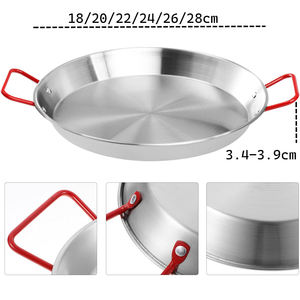 Paellera de Acero Inoxidable Grande para Inducción y Gas, Sartén con Doble Asa para Cocina de <span class=keywords><strong>Restaurante</strong></span> - Product Image 2