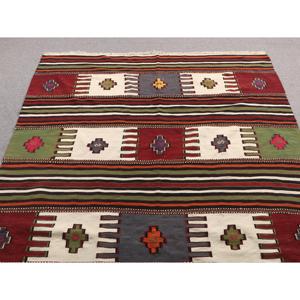 Alfombra Turca Vintage de 5.3x9.2 pies (161x280 cm), Alfombra de Lana Roja Kilim - Product Image 4