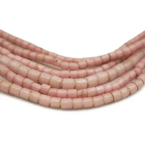 Vente en gros de perles de verre rose d'inspiration vénitienne vintage africaines du Ghana perles pastel douces perles de verre au chalumeau en cristal - Product Image 1