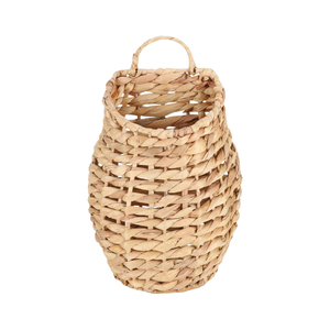 ตะกร้าผักตบชวาสานมือพร้อมที่จับตกแต่งผนังสำหรับเครื่องประดับดอกไม้ - Product Image 3