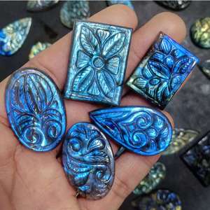 Labradorite naturelle moghol sculpture Cabochon en vrac pierre précieuse taille libre pierre précieuse Flashy de qualité supérieure pour la fabrication de bijoux - Product Image 1