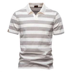 Polo de algodón a rayas clásico para hombre, camiseta informal cómoda de punto, camiseta transpirable, diseño de ropa de verano, venta al por mayor, polos para hombre - Product Image 5
