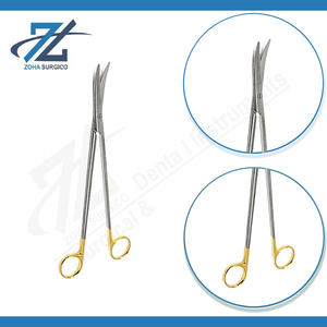 Tijeras de vendaje Inserto duro de carburo de tungsteno, Romo/afilado Curvo 130mm de largo Instrumentos quirúrgicos Fabricante de Pakistán - Product Image 3