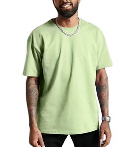 T-shirts en coton pour hommes, été, broderie 3D, OEM, motif uni, jersey, t-shirts, impression de logo personnalisé, coupe ample, poids du tissu 180 grammes - Product Image 1