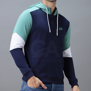 เสื้อฮู้ดผู้ชายแบบมีซิปครึ่งแขนดีไซน์ใหม่ล่าสุด - Product Image 2