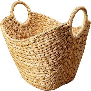Panier de rangement élégant en forme de bateau en jacinthe d'eau tissé à la main ISLA avec poignées, panier en osier décoratif pour la maison, l'hôtel, vente en gros - Product Image 4