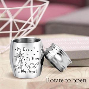 Angel Ashes Urn <b>Keepsake</b> Butterflies Cremation Urns Stainless Steel <b>Memorial</b> Ashes Holder for Human Dad Custom Size Urns - Product Image 6