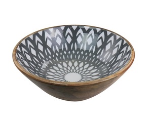 Bol en bois écologique, durable, de haute qualité, au design moderne, imprimé décoratif, pour la maison, l'hôtel et le restaurant, idéal pour servir des salades - Product Image 1