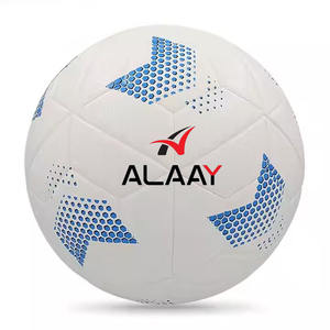Balón de fútbol de cuero enlazado con calor de PU con logotipo personalizado de Alaay, Balón de entrenamiento de partidos oficiales con flechas blancas para jugadores de fútbol - Product Image 1