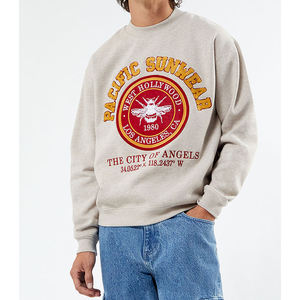 Sudadera de algodón de color sólido con logotipo personalizado de fábrica, precio al por mayor, Sudadera de cuello redondo para hombre más vendida - Product Image 1