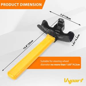 Vypart 1pc Anti-Theft <b>Car</b> Security Universal Steel Rotary <b>Steering</b> Wheel <b>Lock</b> Vehicle Safety Device - Product Image 2