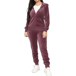 Survêtement en velours à capuche ajusté pour femmes Ensembles pour femmes Brand New Long Sleeve Active Jogger Suit Training Sweat suit2026 - Product Image 2