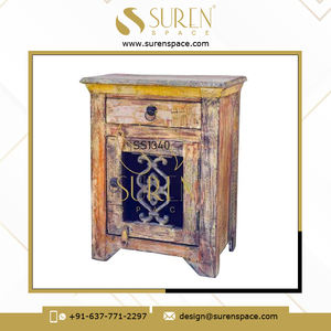 Fournisseur indien de meubles de chambre à coucher de qualité supérieure, meubles de chevet en bois à porte unique en fonte faits à la main au prix d'usine - Product Image 2