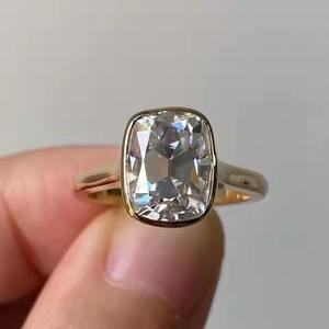 Cushion Shape Moissanite Engagement <b>Ring</b> 14K 18K Gold <b>Ring</b> for Her Original Old mine Cushion cut <b>Ring</b> for women - Product Image 1