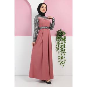 Vestido de Fiesta con Plumas, Talla XS, Vestido de Gala Maxi con Lentejuelas, Perlas y Flores, Elegante Vestido de Noche para Baile de Graduación - Product Image 4