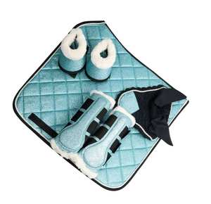 Ensemble de tapis de selle de cheval brillant avec bottes de jambe matelassées et couvre-oreilles certifié CE ISO par TARIQ MFG CO - Product Image 4