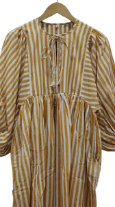 Robe mini en coton 100% doux, écologique et lavable, col rond, fermeture à cordon, imprimé animal, manches 3/4, silhouette évasée - Product Image 5