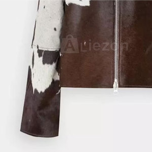 Chaquetas de cuero de diseño único para mujer Chaquetas de cuero de mujer con detalles impresos - Product Image 3