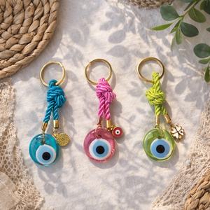 Juego de 3 Llaveros de Ojo Turco, Diseños Variados y Coloridos, Anillo de Llavero Nazar de 3 cm, Juego de Regalo de Recuerdo Turco KEC-D1 - Product Image 3