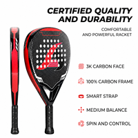 Raquette de padel en fibre de carbone JAS 3K, noyau en EVA blanc de 38 mm, 360 g, surface hybride en forme de larme, finition brillante laser, sangle de poignet réglable, OEM