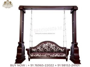 Columpio de Pilar Jali tallado a mano completo para sala de estar Columpio de madera antiguo hecho a mano para el hogar Columpio tallado a mano tradicional EE. UU. - Product Image 4