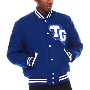 Meilleur fournisseur, faible MOQ, veste de baseball en laine personnalisée pour les équipes universitaires, veste bomber à manches en PU, veste de lettreman OEM - Product Image 1