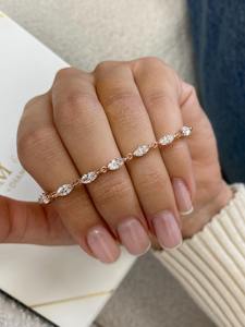 ได้รับการรับรองจาก VVS Marquise Lab ปลูกเพชรโรสโกลด์925เงินสเตอร์ลิงเครื่องประดับชั้นดีสำหรับผู้หญิงจากอินเดีย - Product Image 3