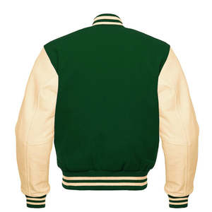 Veste de baseball bomber sur mesure OEM de haute qualité, veste universitaire en cuir avec patchs brodés en chenille pour hommes - Product Image 6