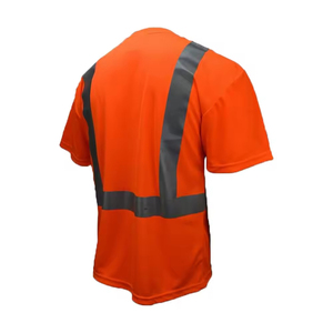 Camisa DE SEGURIDAD reflectante fluorescente de alta visibilidad Ropa de trabajo de construcción de poliéster de manga corta de secado rápido Camisetas de alta visibilidad - Product Image 2