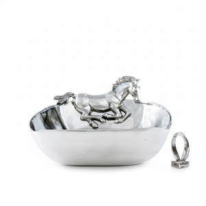 Plateau de service en aluminium poli tête de cheval argenté, écologique, passe au lave-vaisselle, plateau décoratif pour apéritif, équestre - Product Image 4