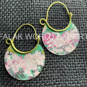 New Most Popular Resin <b>Hoop</b> <b>Earrings</b> <b>Fashion</b> Geometric Round Shaped Resin Elegant <b>Earrings</b> for Women Jewelry And Accessories FWE - Product Image 6
