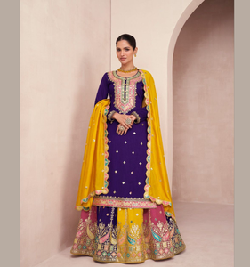 Nouveau catalogue de costumes Gulbaug Eid Wear Premium Silk Gharara Collection - Product Image 1