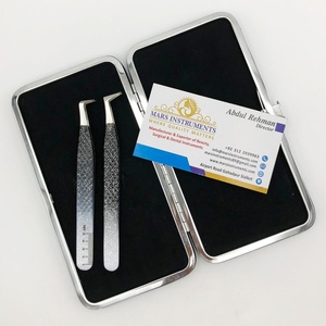 Haute qualité noir mat 90 degrés pince à épiler méga Volume Extension de cils pointu fibre d'acier inoxydable en gros durable - Product Image 6