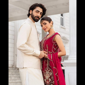 Maria B SSUMAIRA COLECCIÓN Formal Pesado Bordado Adorno Gasa 3 Pc Vestidos Disponibilidad limitada Indio Paquistaní - Product Image 1