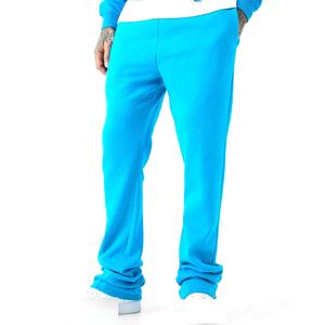 กางเกงขาบานผ้าคอตตอนผ้าเทอร์รี่สไตล์ฮิปฮอปเอวสูงฟอกสีขาตรงโลโก้ออกแบบได้ตามต้องการ - Product Image 1