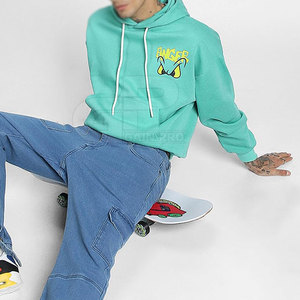 Sweats à capuche décontractés pour hommes, en coton mélangé, pull-over, streetwear tendance, manches longues - Product Image 4