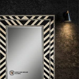 Floral Green Bone Inlay <b>Mirror</b> Luxury Handcrafted Wall Decor Accent for Home, Office & Hotel - Product Image 2