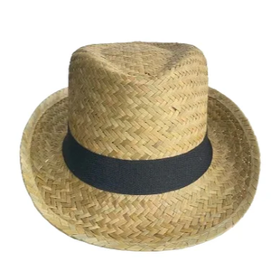 หมวกคาวบอยฟางธรรมชาติแบบ100% หมวกทอมือปรับขนาดได้สำหรับการผจญภัยกลางแจ้งในราคาประหยัด - Product Image 1