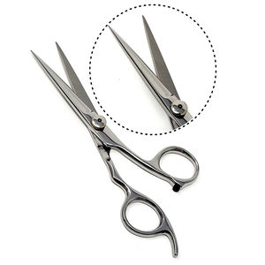 Ciseaux de barbier professionnels, manche en acier inoxydable, lames tranchantes, ciseaux à effiler, outils de coiffure pour usage domestique, design élégant - Product Image 4