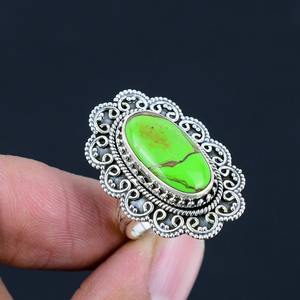 Tendance 925 argent Sterling Turquoise pierre précieuse bague bijoux à la main argent Boho Style bague bijoux pour femmes cadeau pour les filles - Product Image 3