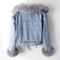 Popüler Yüksek Kaliteli Günlük Kadın Denim Üstleri Ceket Kadın Mavi Uzun Kollu Büyük Beden Denim Ceketler