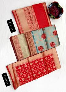 Lehenga de Seda Kanjiveram con Zari, Exclusivo para Festivales, Glamuroso, de Primera Calidad, Último Modelo, Aspecto Lujoso - Product Image 2